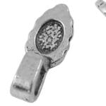 20 stk. 16x6mm Forsølvet bæverhale