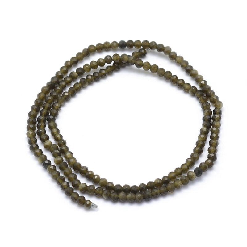 Img_G-E411-34-3mm_2 3mm facetslebet guld obsidian - Billede 1